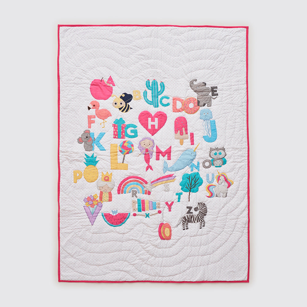 "Night Night" Crib Gift Set (Alphabets-Pink)