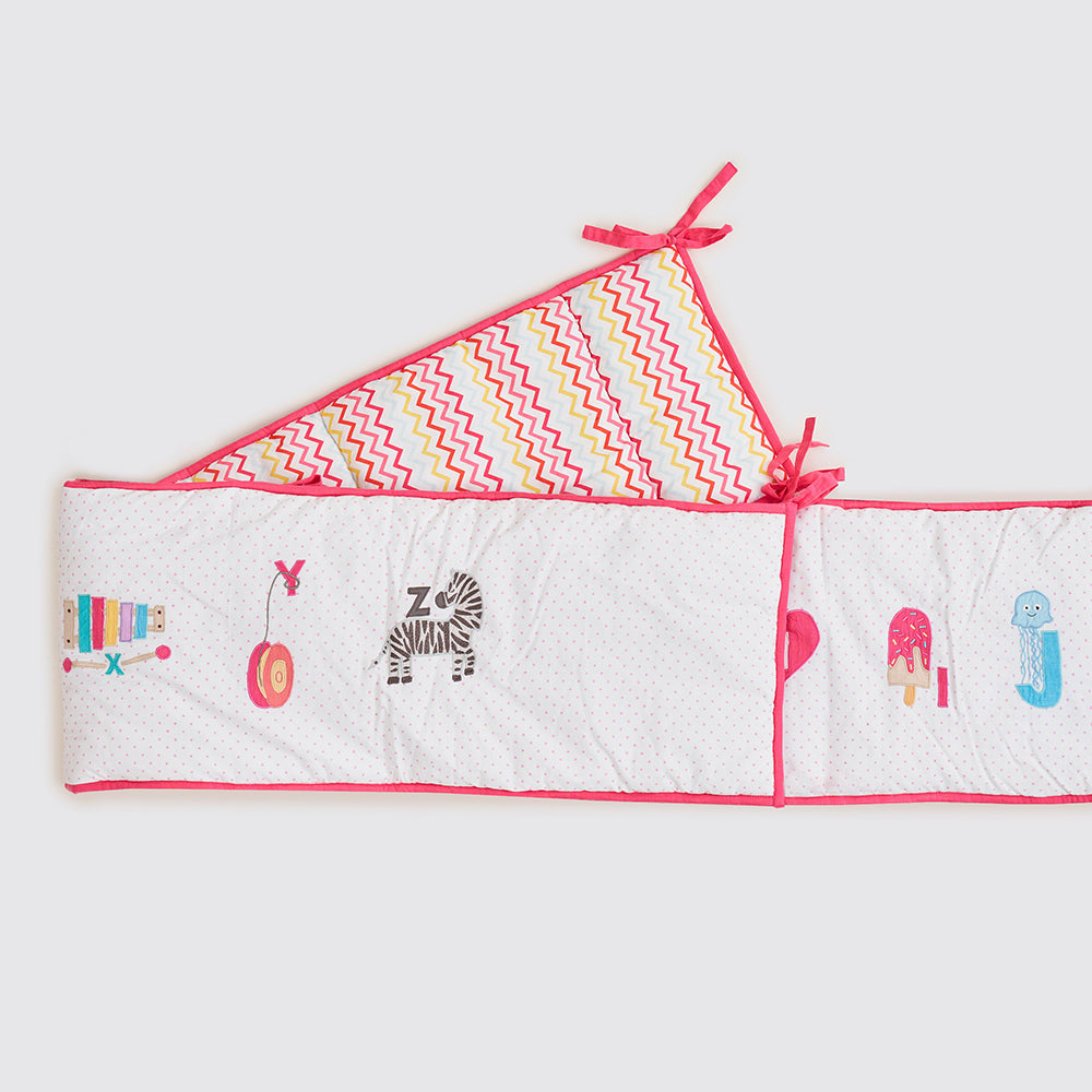 Alphabets Pink Reversible Bumper