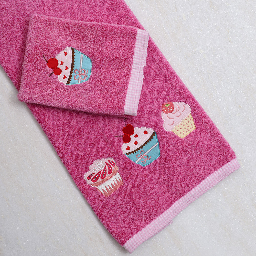 Kids Hand/Bath Towel - Cupcakes
