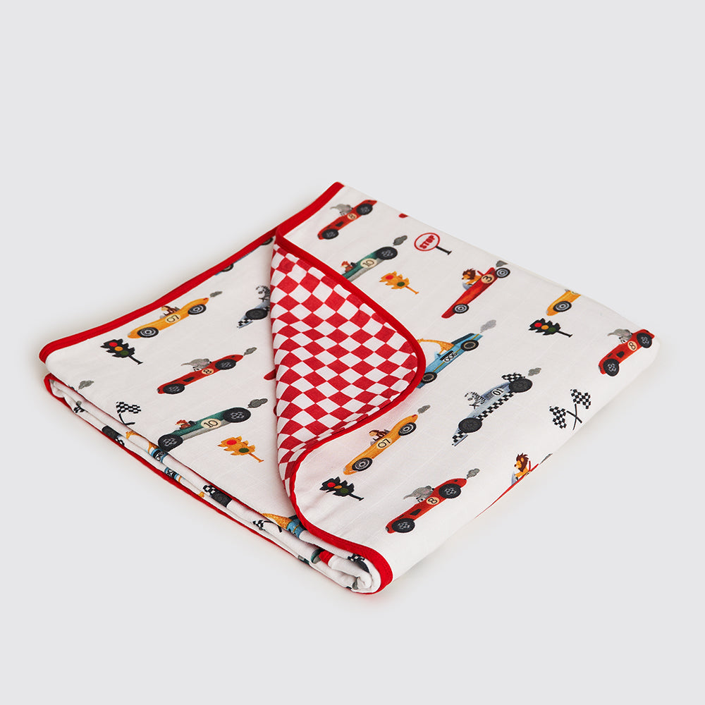 Racing Cars Organic Reversible Blanket