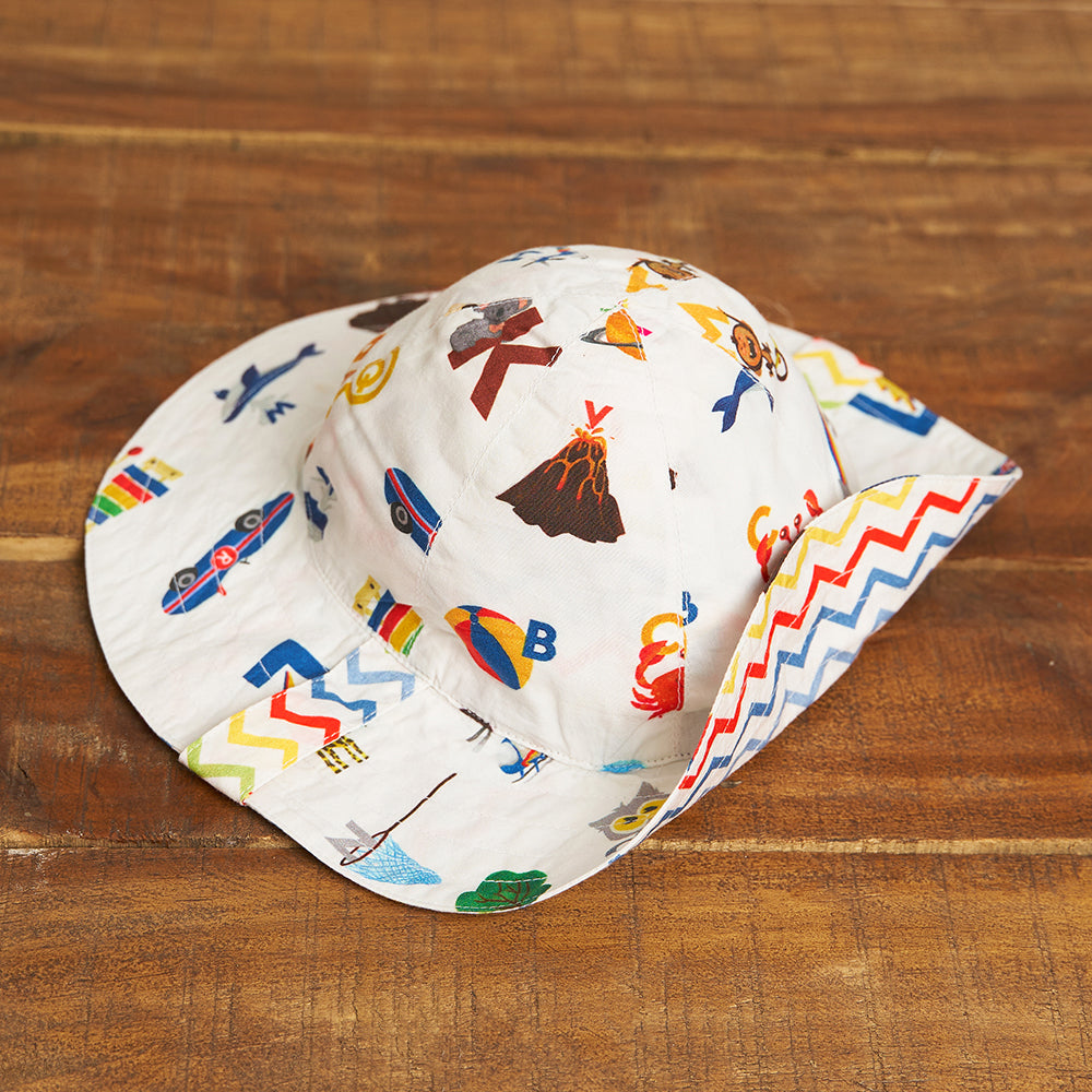 Alphabets Blue Organic Sun Hat