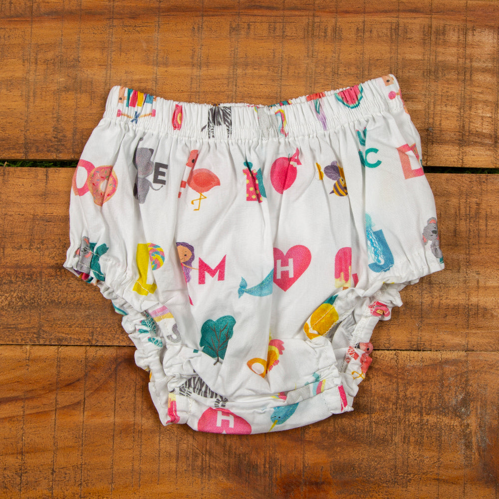 Alphabets Pink Organic Diaper Cover