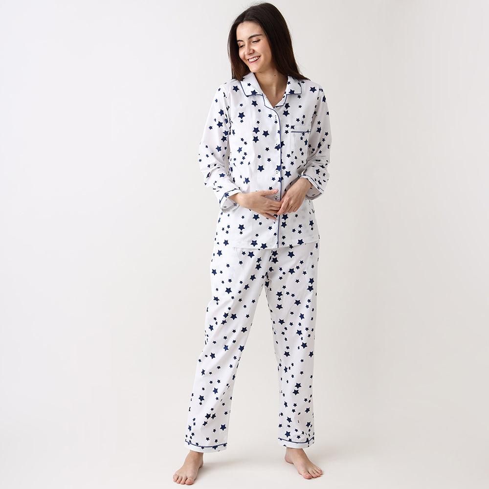 Navy Stars Pyjama Set for Women