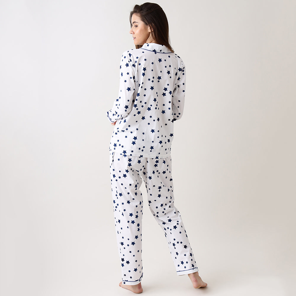 Navy Stars Pyjama Set for Women