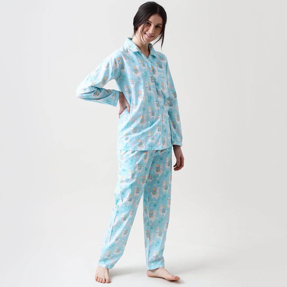 Organic Llama Love Pyjama Set for Women