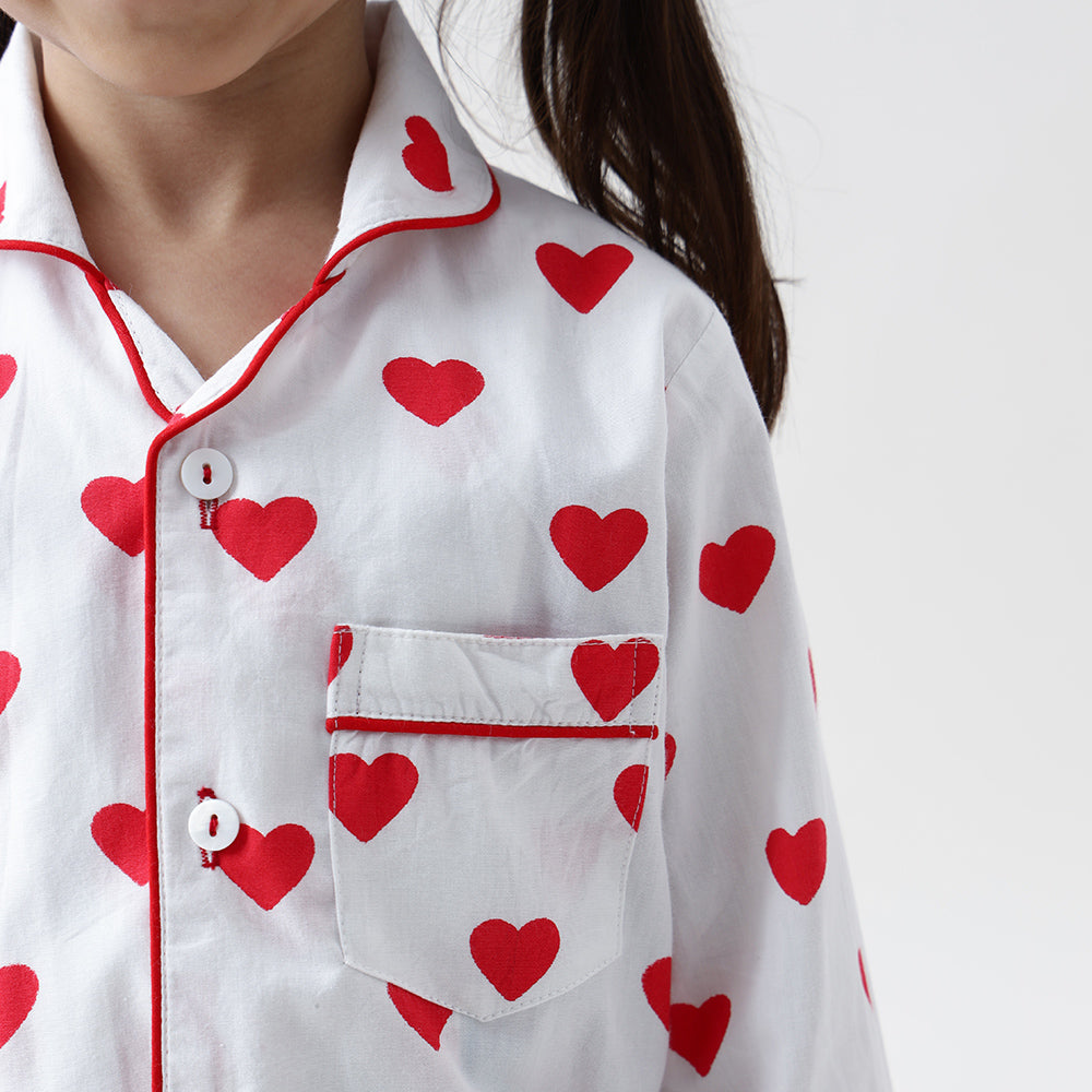 Red Hearts Pyjama Set