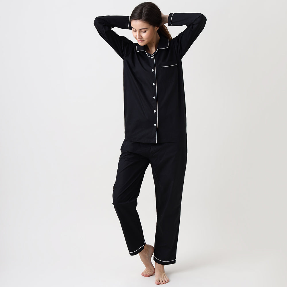 Classic Black Pajama Set for Women