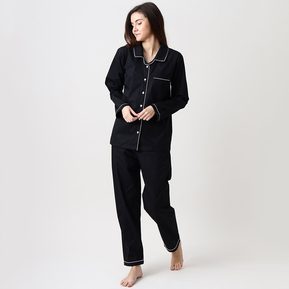 Classic Black Pajama Set for Women