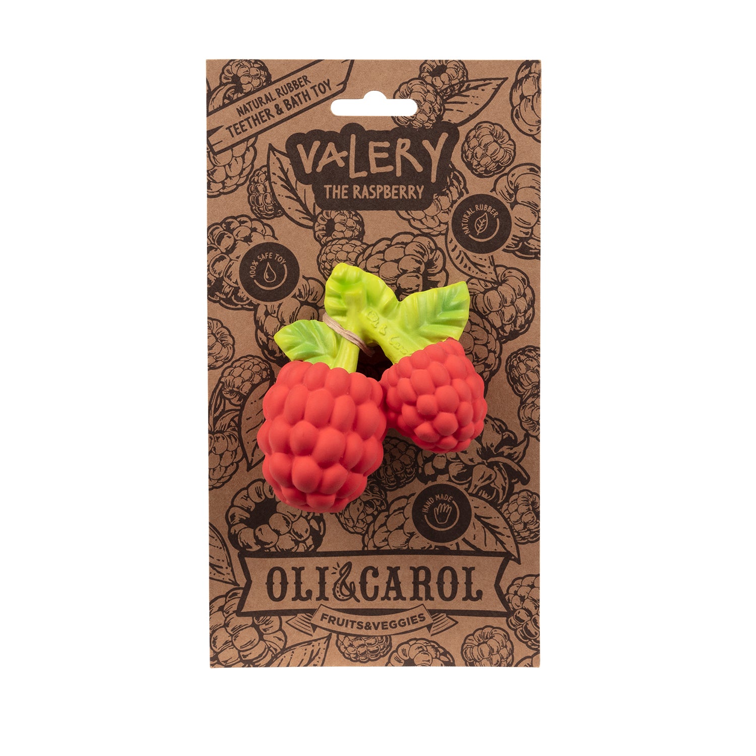 Oli & Carol Valery The Raspberry Natural Rubber Teether