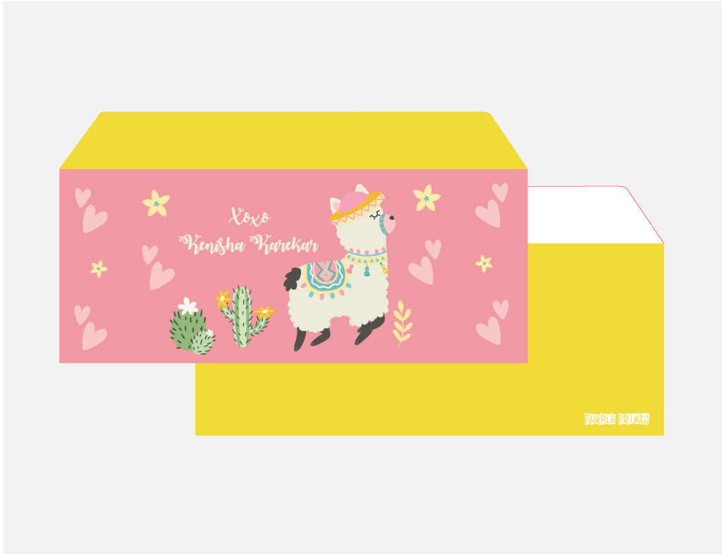 Personalised Envelopes - Llama, Set of 24