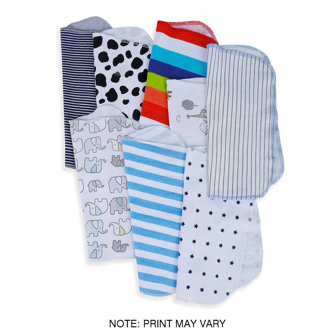 Baby Moo Boys Theme Cotton 20 x 20 cm Soft Hosiery Wash Cloth - Multicolour