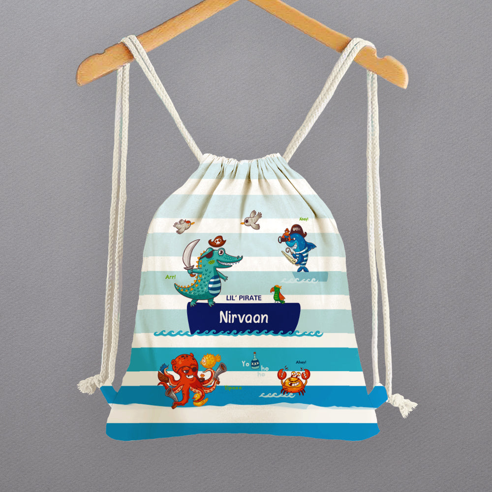 Personalised Drawstring Bags - Pirates