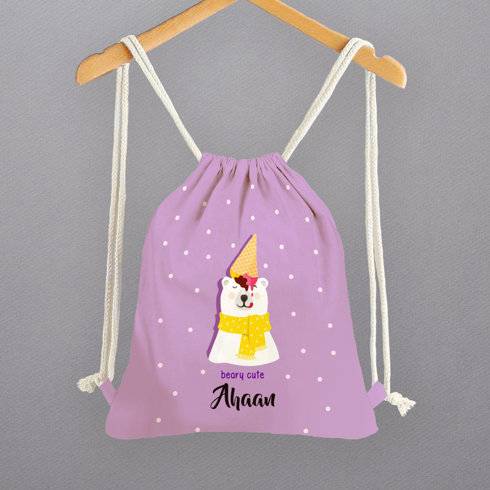 Personalised Drawstring Bags - Bear