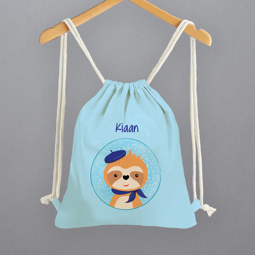 Personalised Drawstring Bags - Sloth