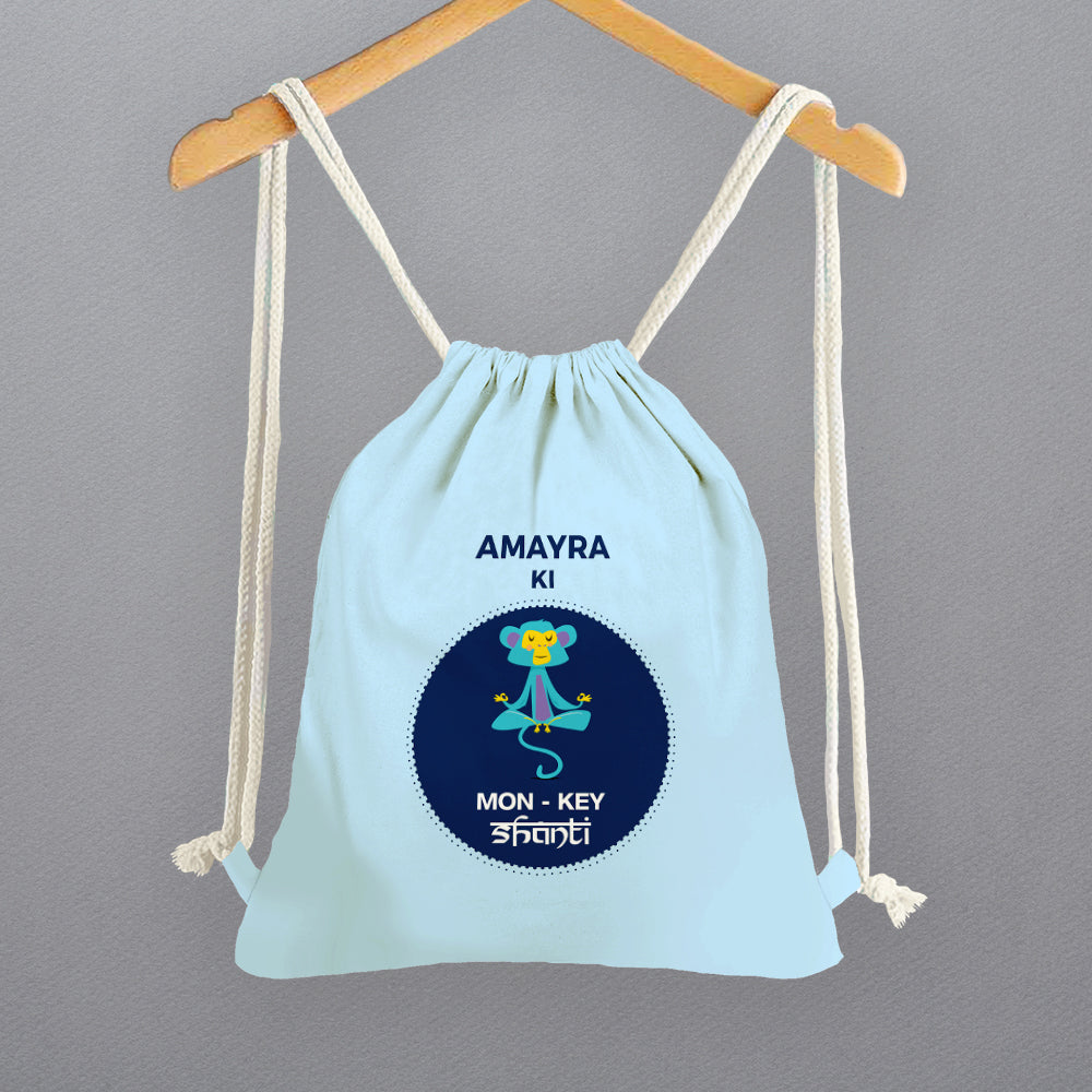 Personalised Drawstring Bags - Monkey