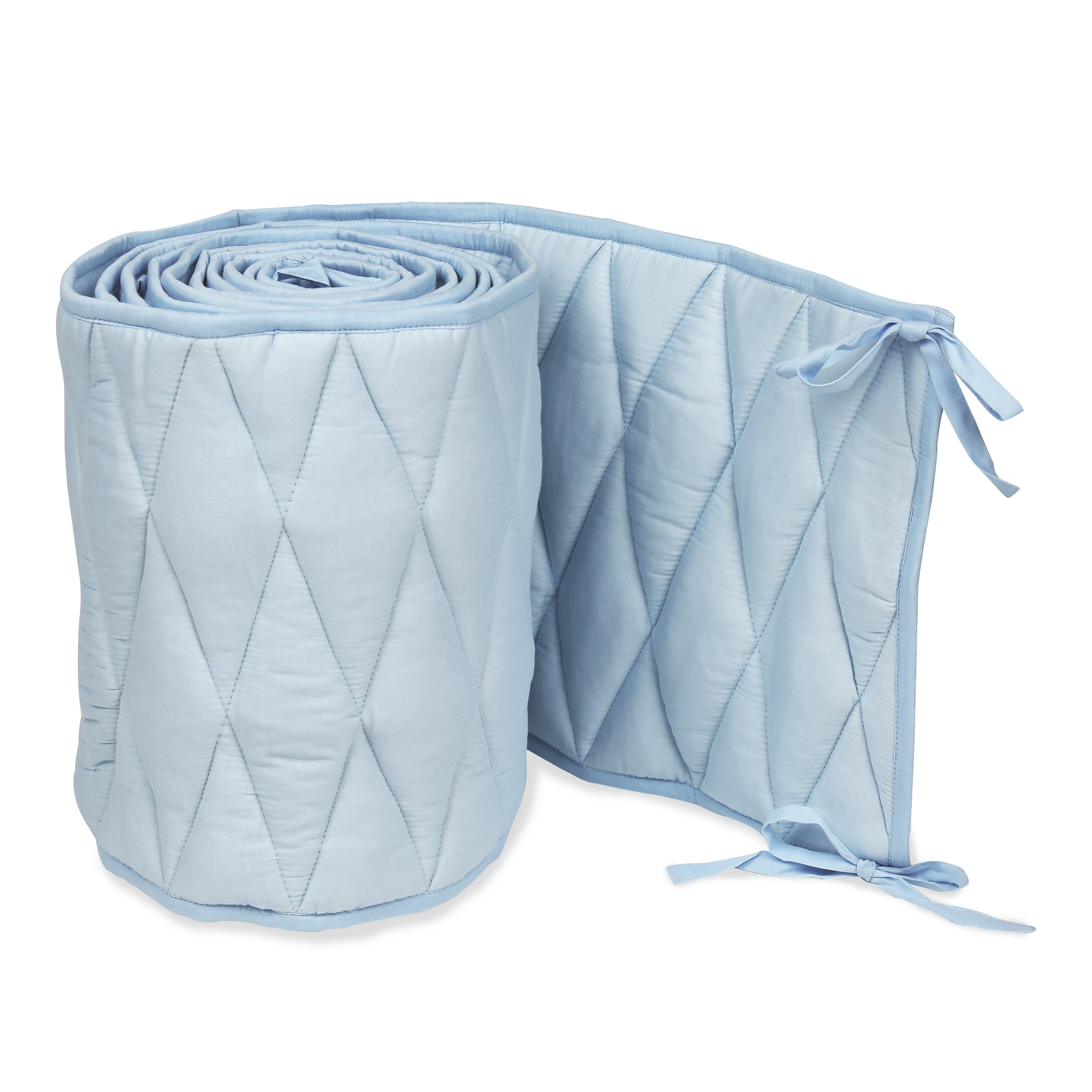 Masilo Cot Bumper With Harlequin Quilting – Blue