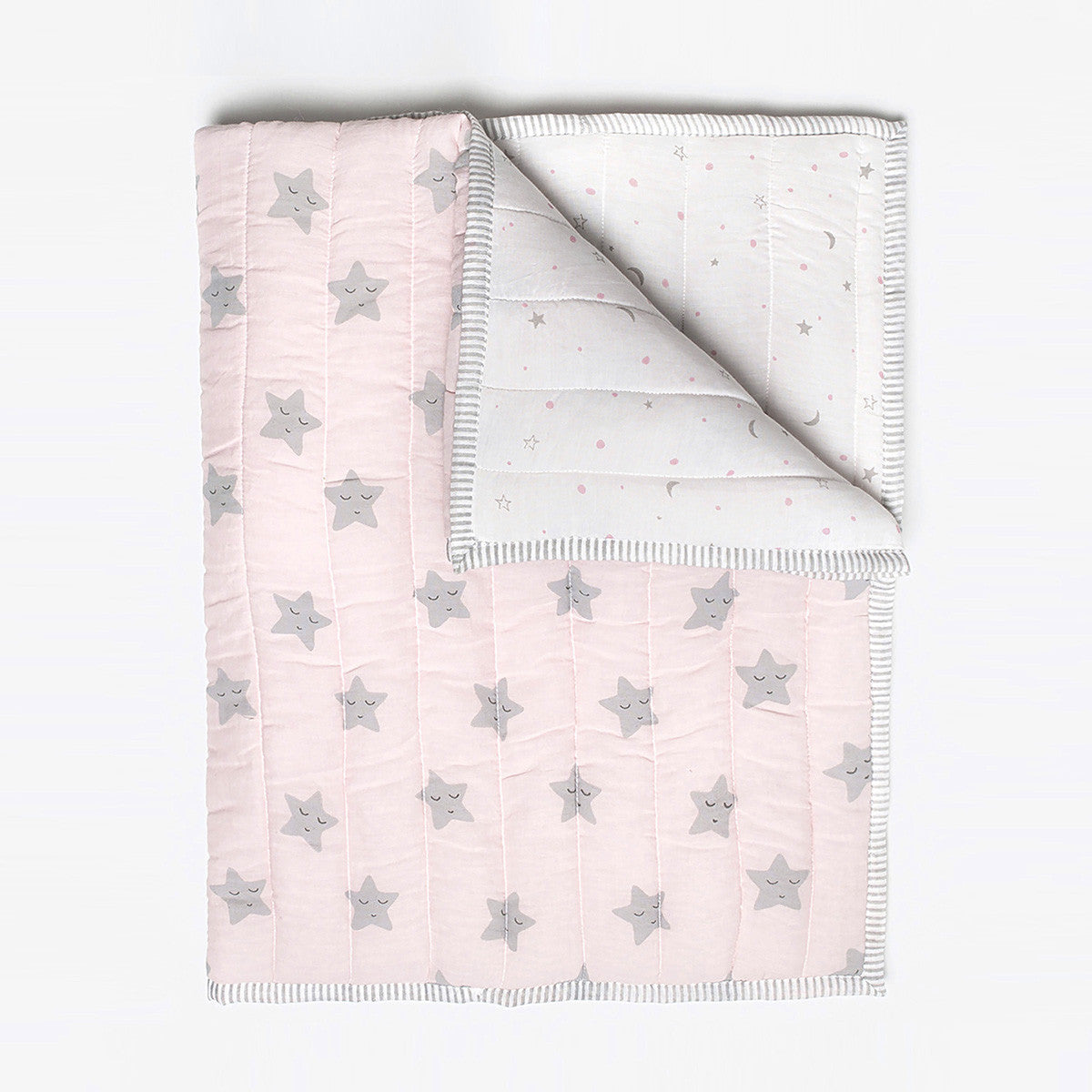 Masilo Organic Quilted Blanket - Pink Star