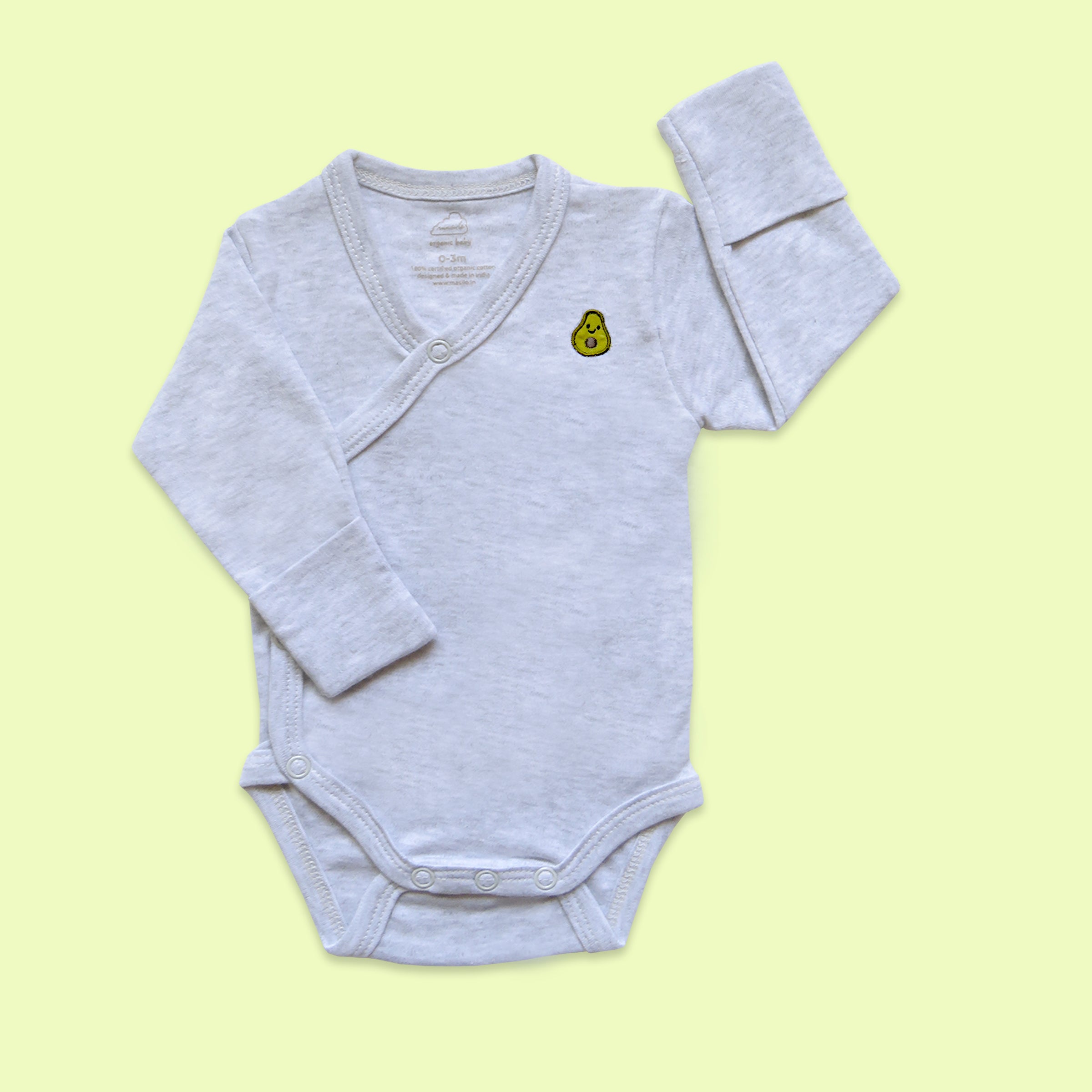 Masilo Long Sleeve Kimono Bodysuit - Grey Heather