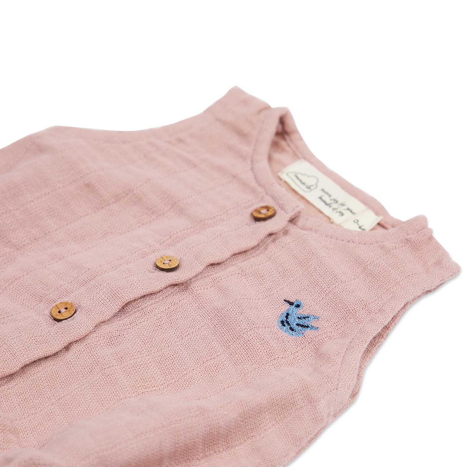 Masilo Baby Romper - Happy As A Hippo (Rose)