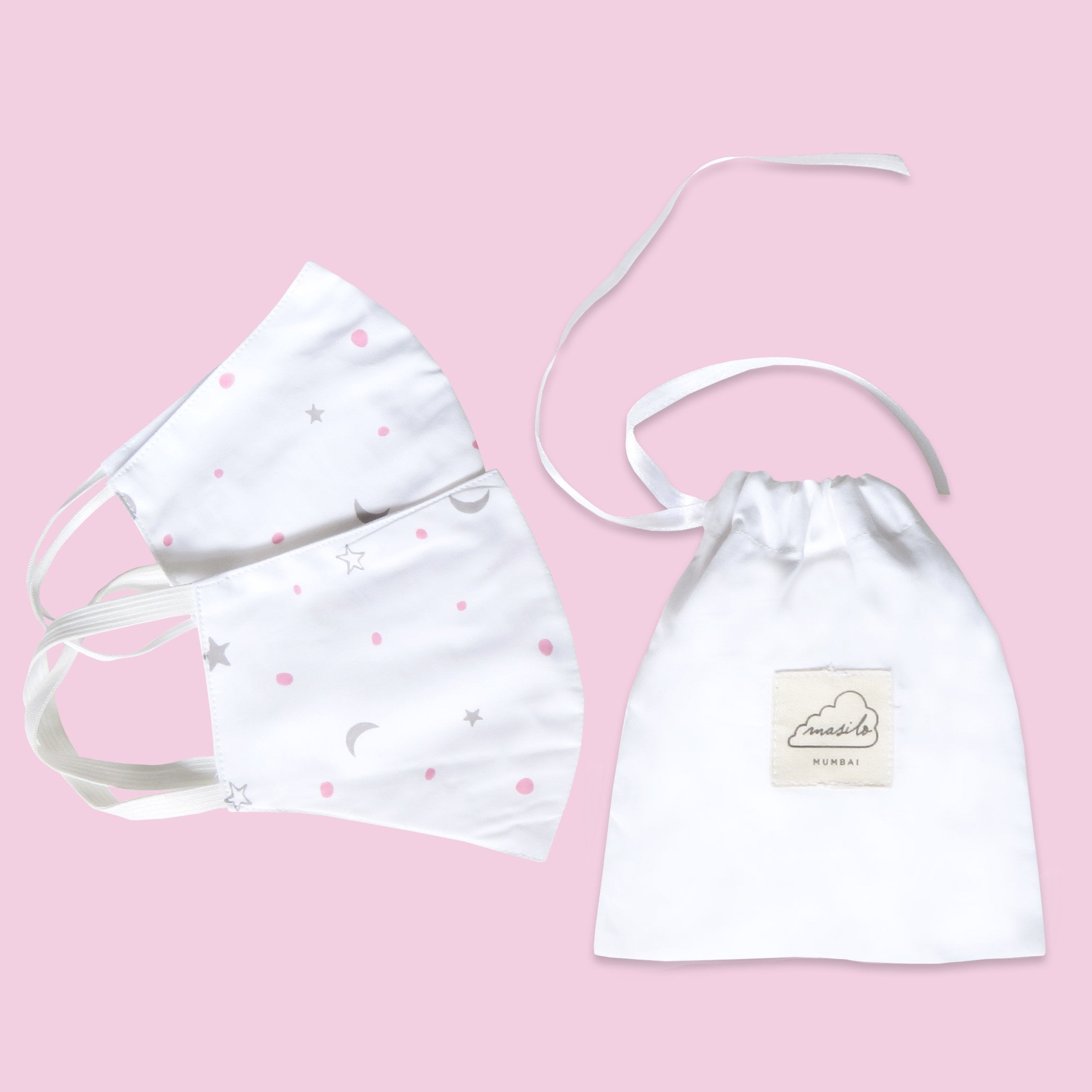 Masilo Twinning Face Mask Set – Star Pink (Adult/Kid)