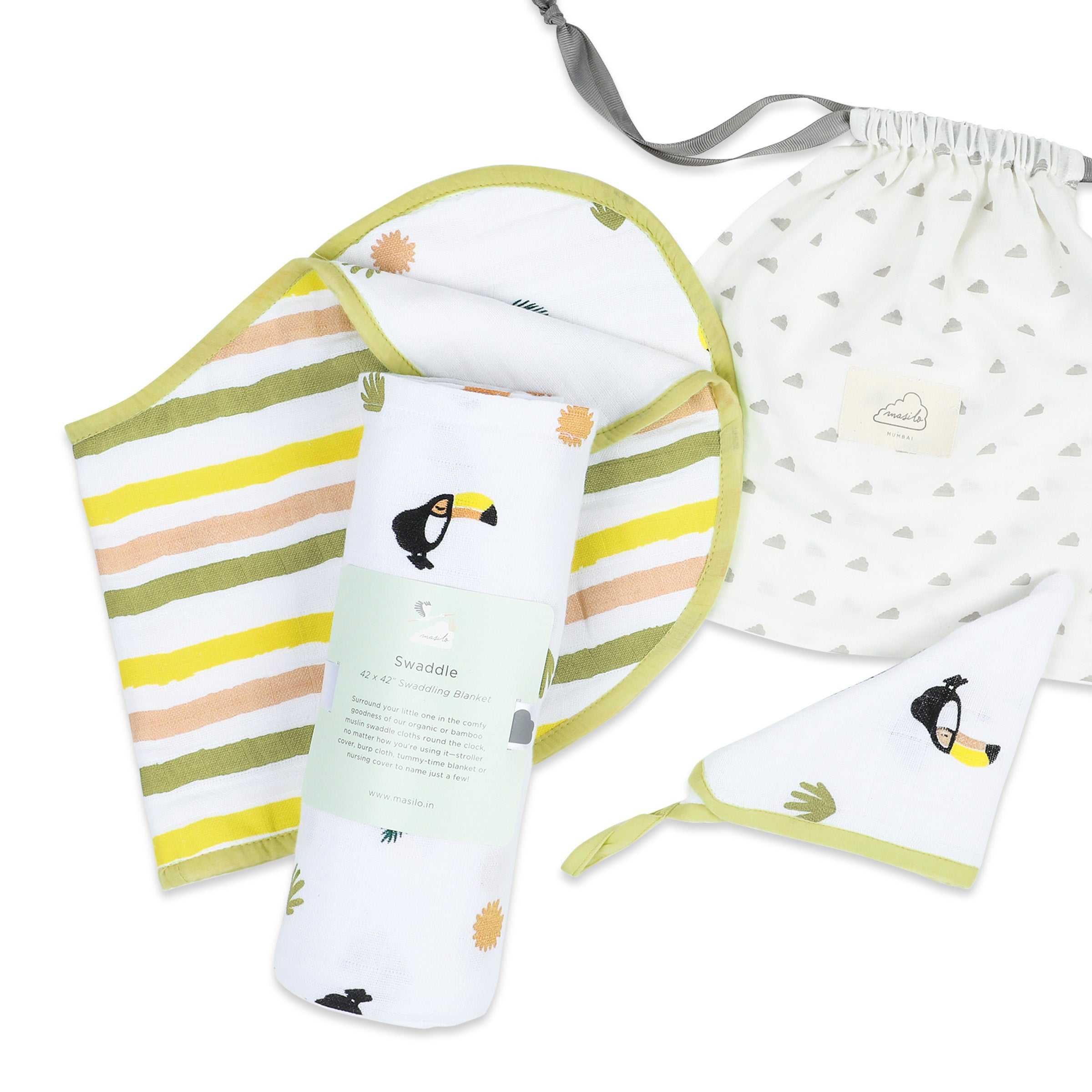 Masilo Newborn Mini Gift Set – Tropical Toucan