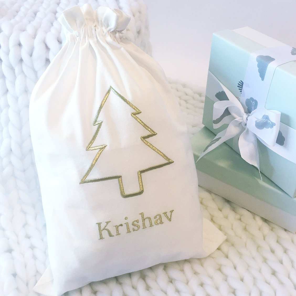 Personalised Masilo Fir Ever Christmas Sack