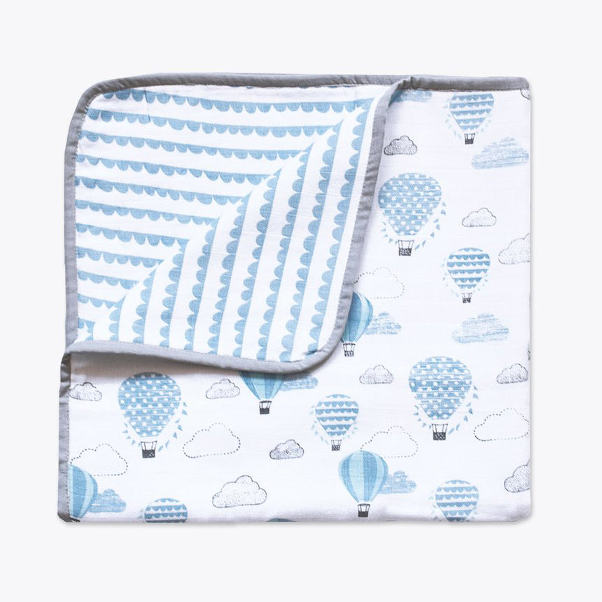 Masilo Organic Cot Bedding Set -  Up Up & Away (Blue)