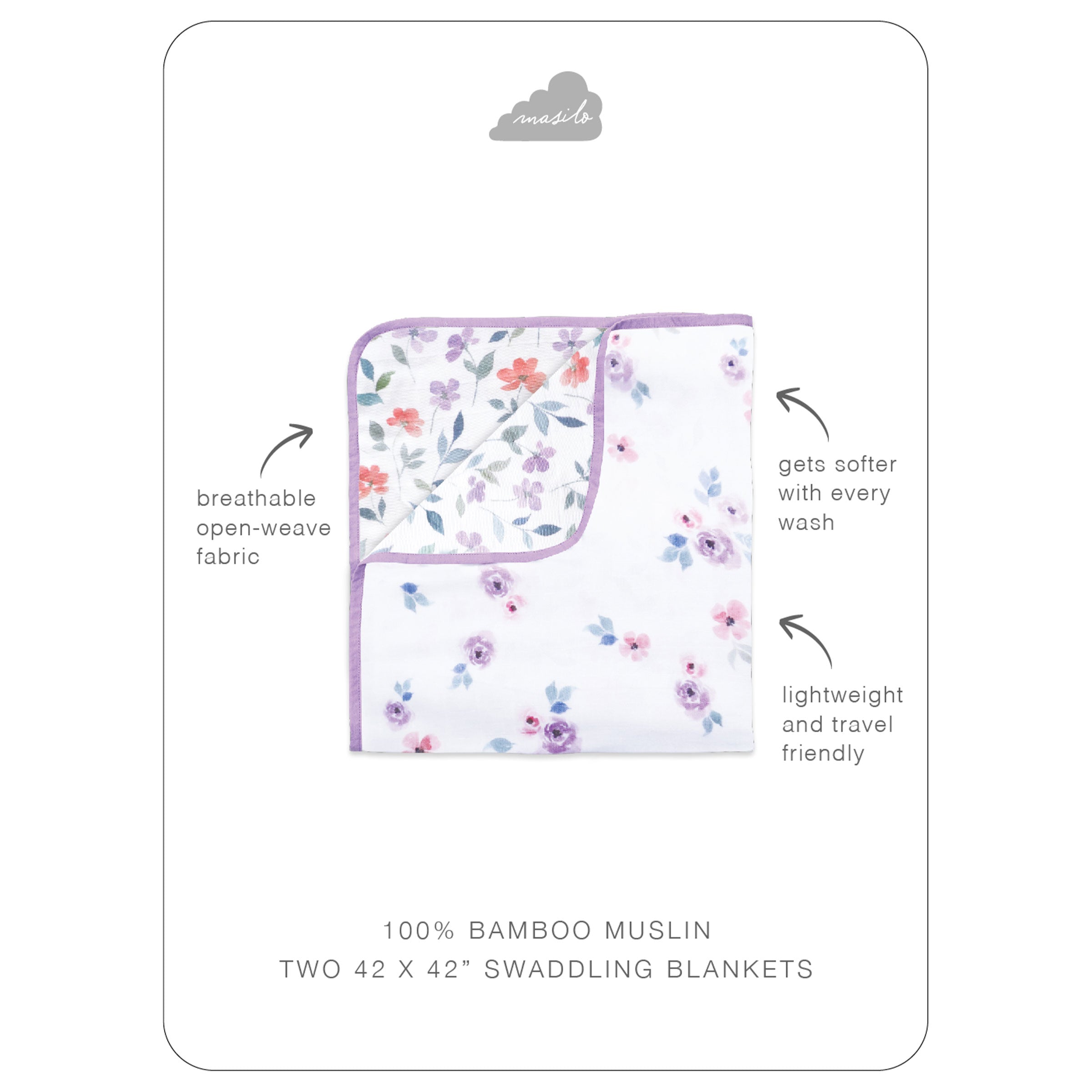Masilo Bamboo Muslin Blanket - Bloom