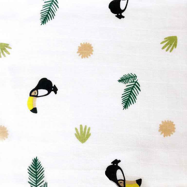 Masilo Organic Muslin Stroller Blanket - Tropical Toucan