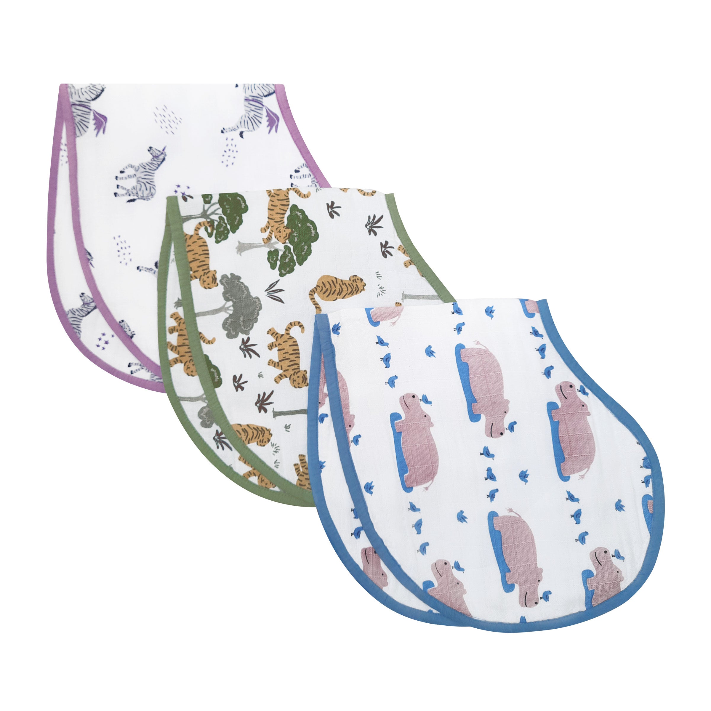 Masilo Organic Muslin Burp Cloth & Bib (Pack of 3) – Safari