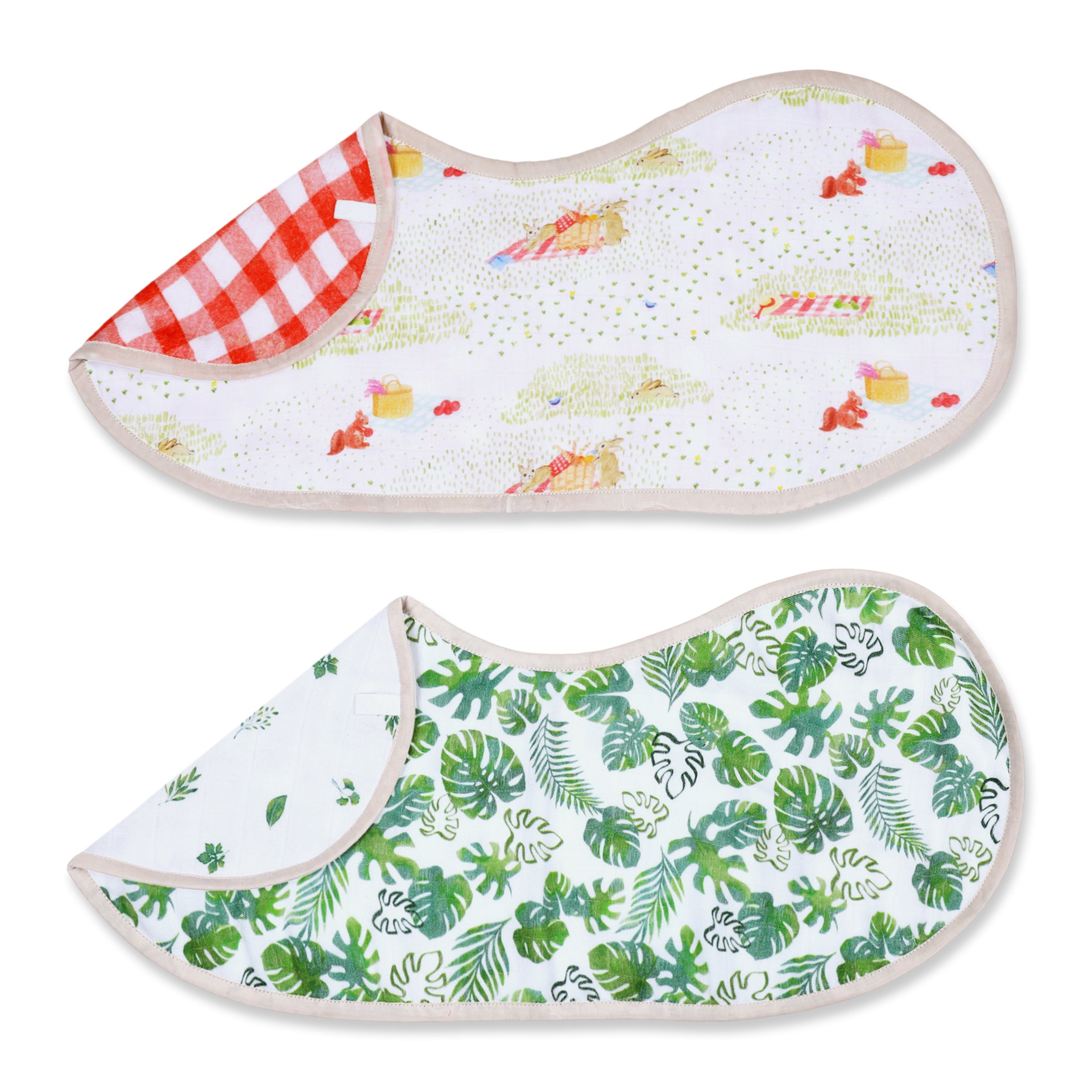 Masilo Bamboo Muslin Burp Cloth & Bib (Pack of 2) – Picnic Party