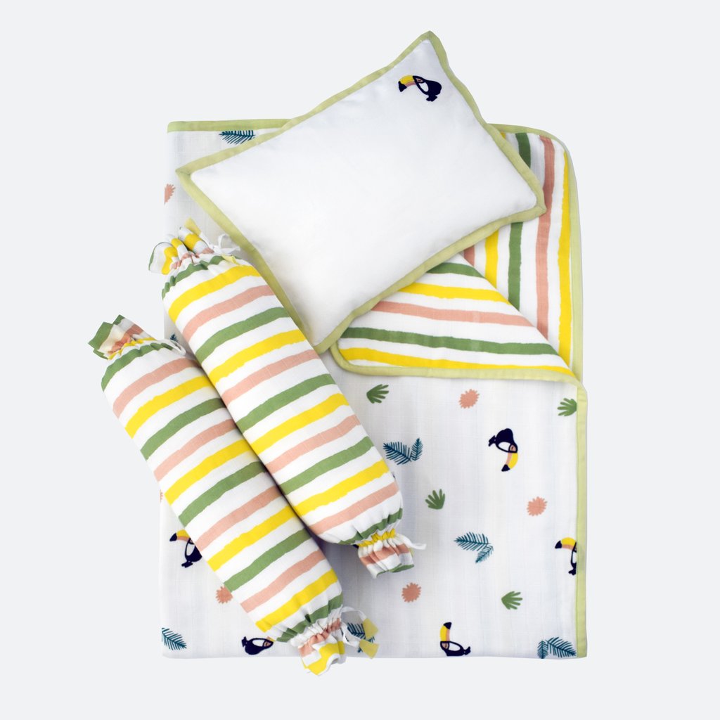 Masilo New Baby Mini Cot Set - Tropical Toucan