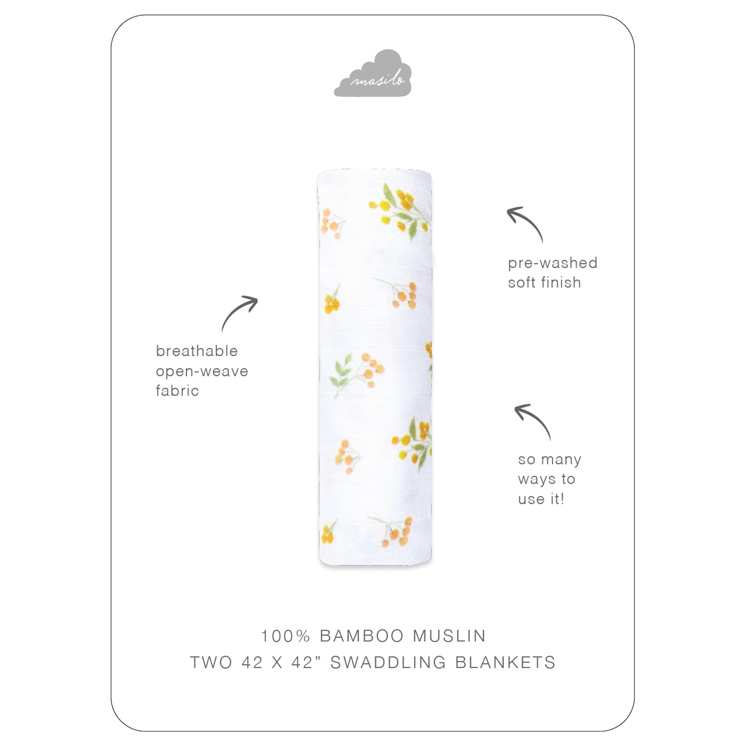 Masilo Bamboo Muslin Swaddle - Our Little Pumpkin
