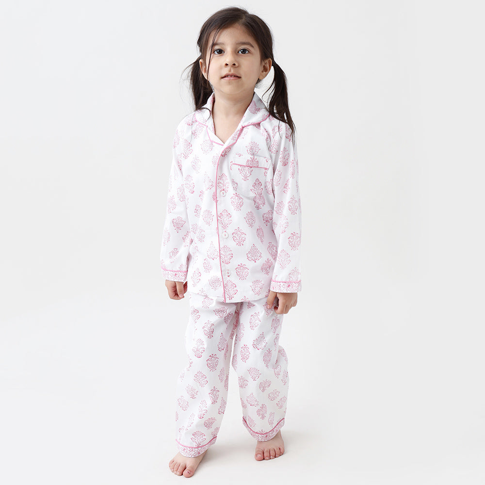 Madison Blockprint Pajama Set (Pink)