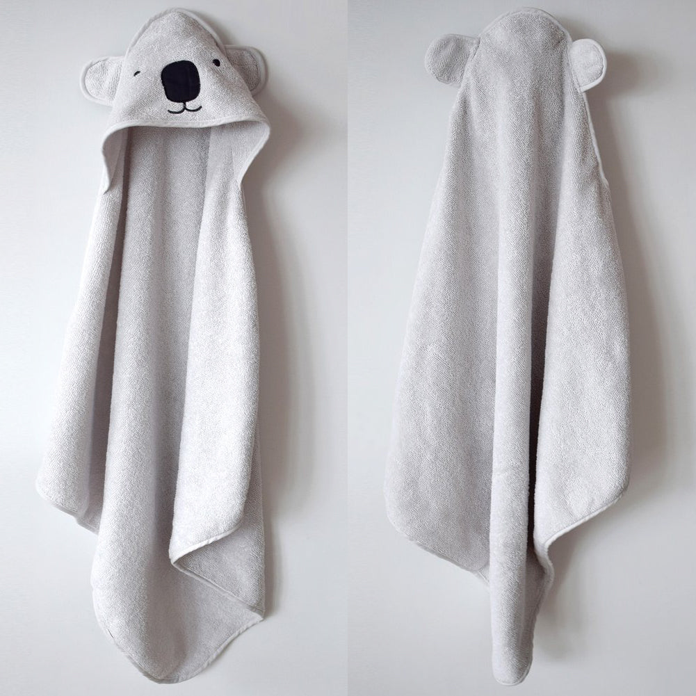 Masilo Organic Cotton Hooded Towel - Koala Grey