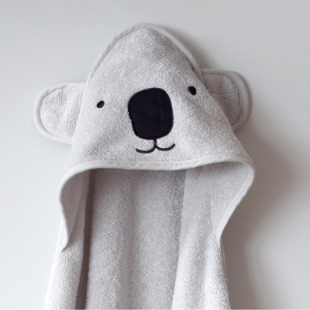 Masilo Organic Cotton Hooded Towel - Koala Grey