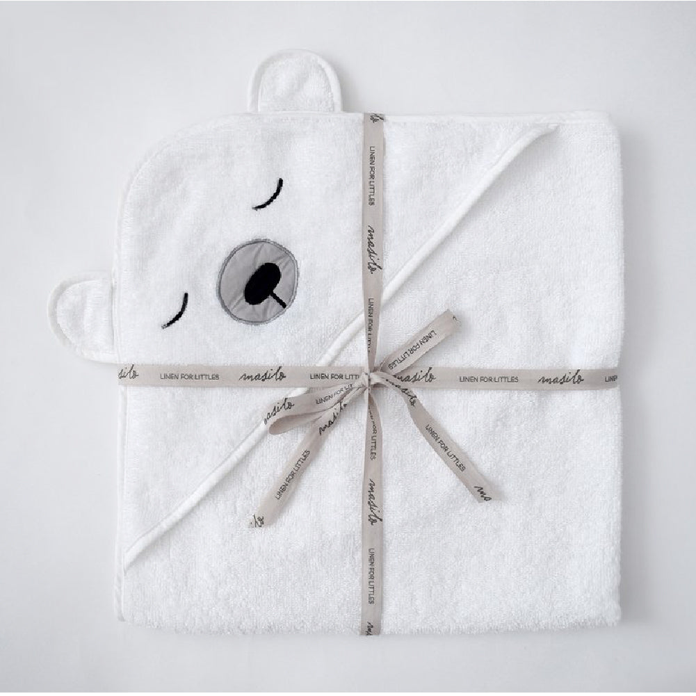 Masilo Organic Cotton Hooded Towel - Polar White