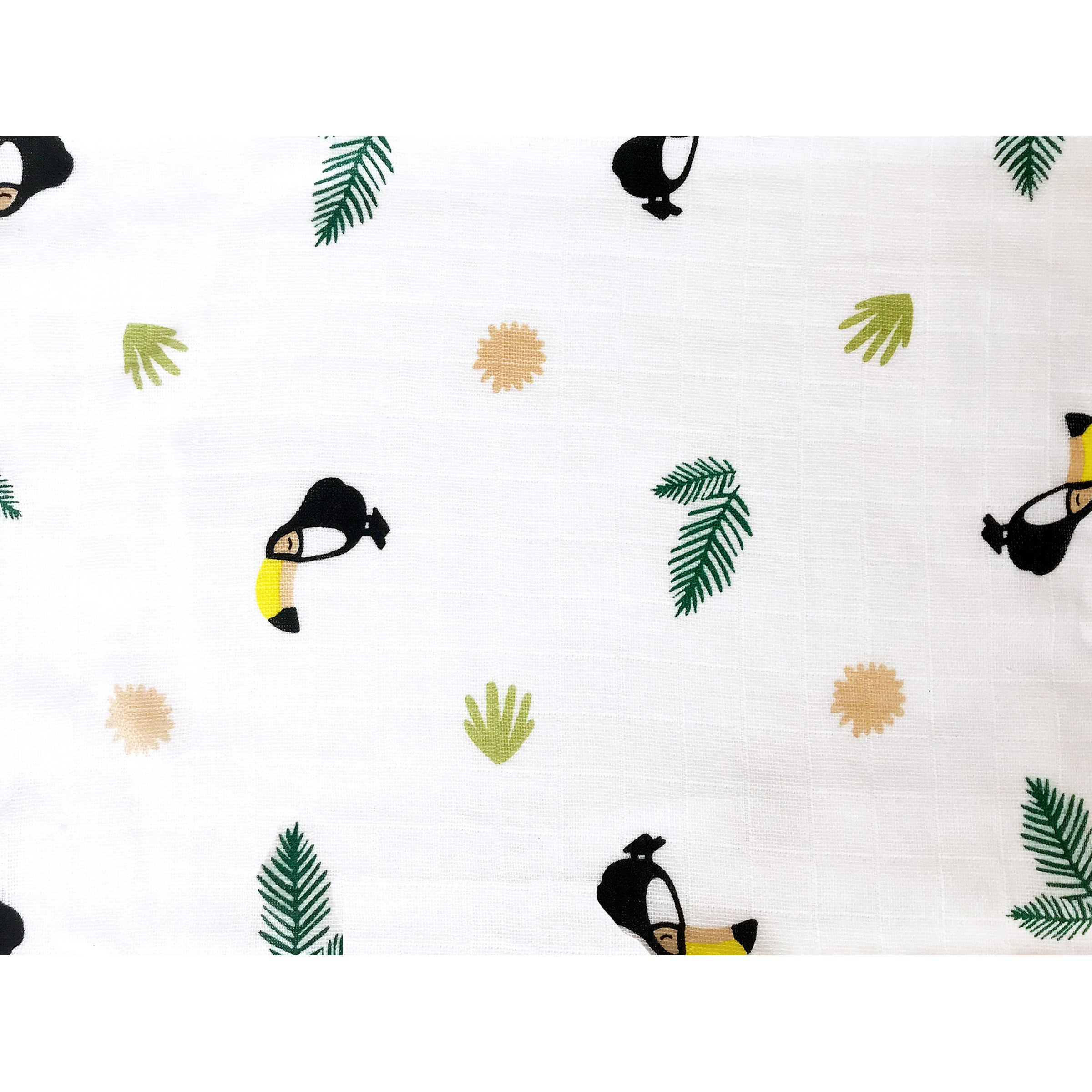 Masilo Organic Muslin Swaddles - Toucan, Set of 2