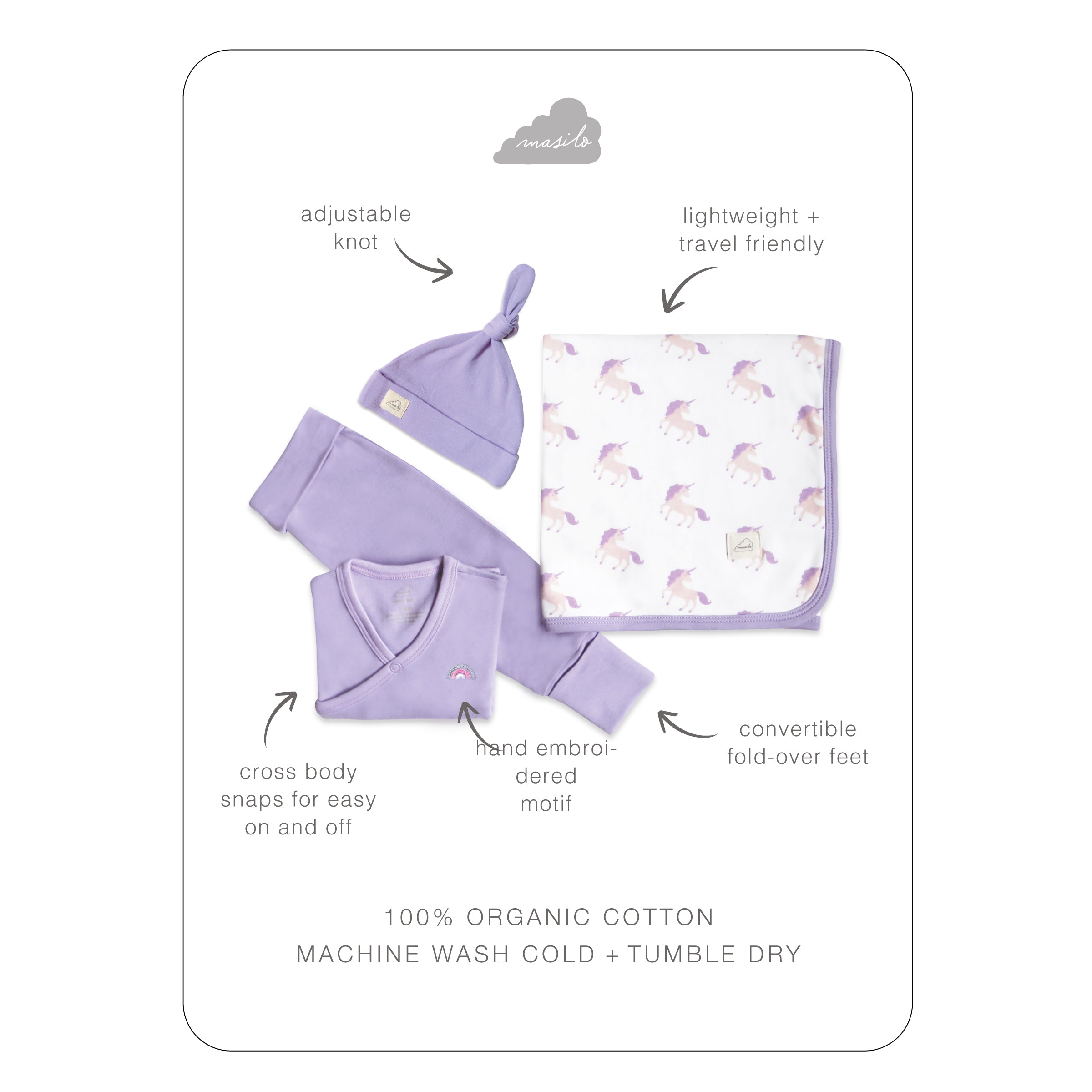 Masilo Personalised Welcome Baby! Bundle - Unicorn Magic