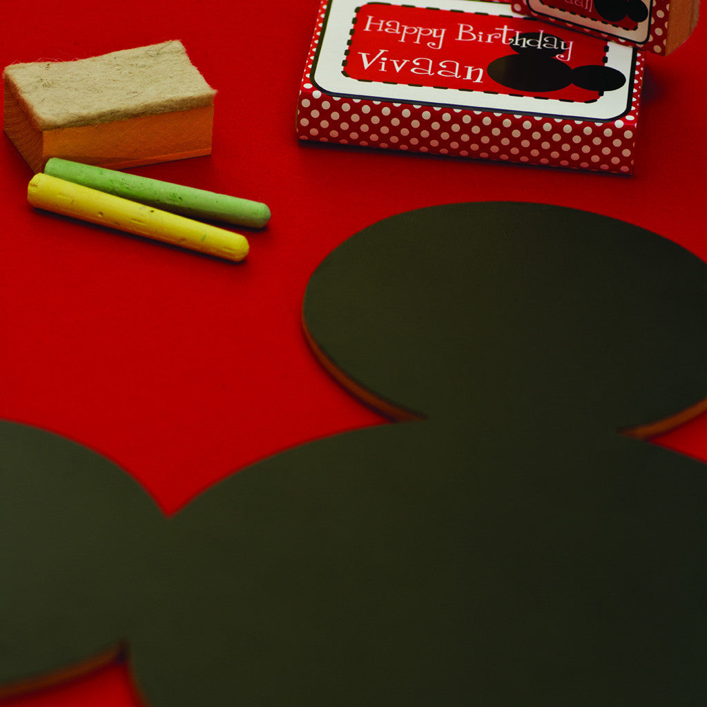 Meal Time Shaped Chalkboard Mat & Coaster - Mickey Mouse