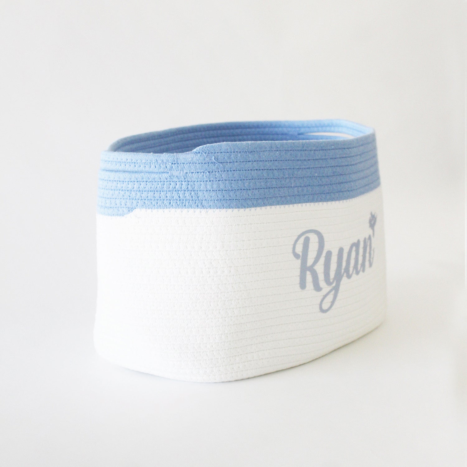 Personalized Storage Basket - Cursive - Blue- Small, Medium