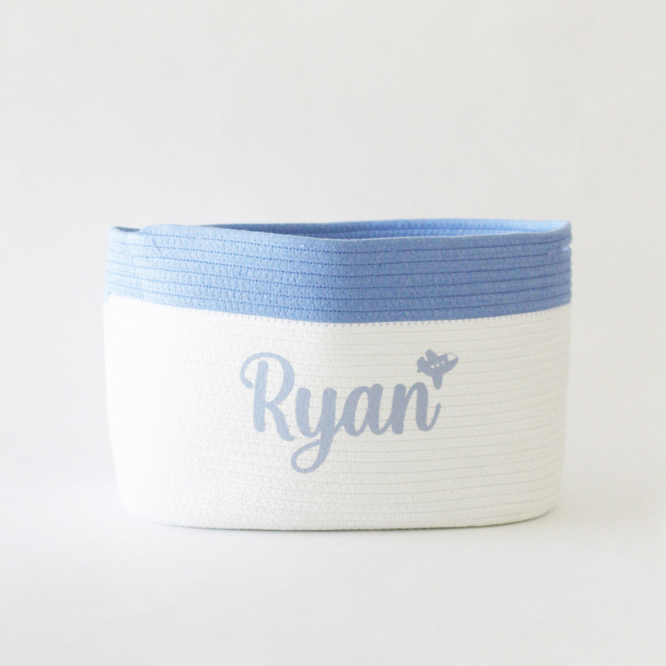 Personalized Storage Basket - Cursive - Blue- Small, Medium