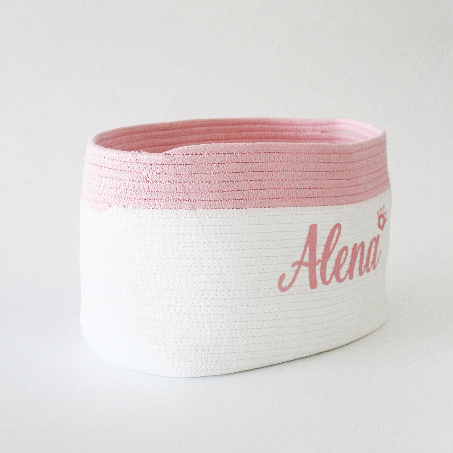 Personalized Storage Basket - Cursive - Pink - Small, Medium