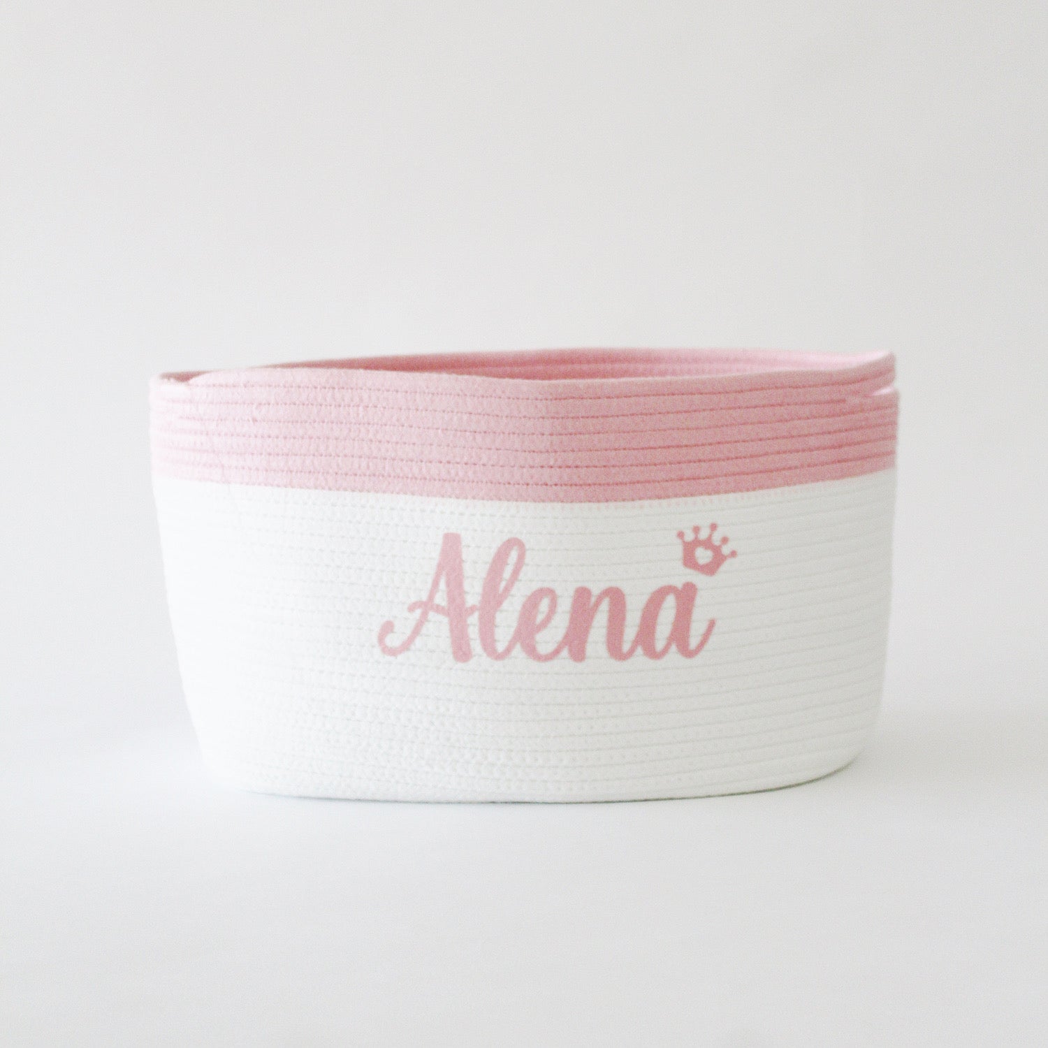 Personalized Storage Basket - Cursive - Pink - Small, Medium