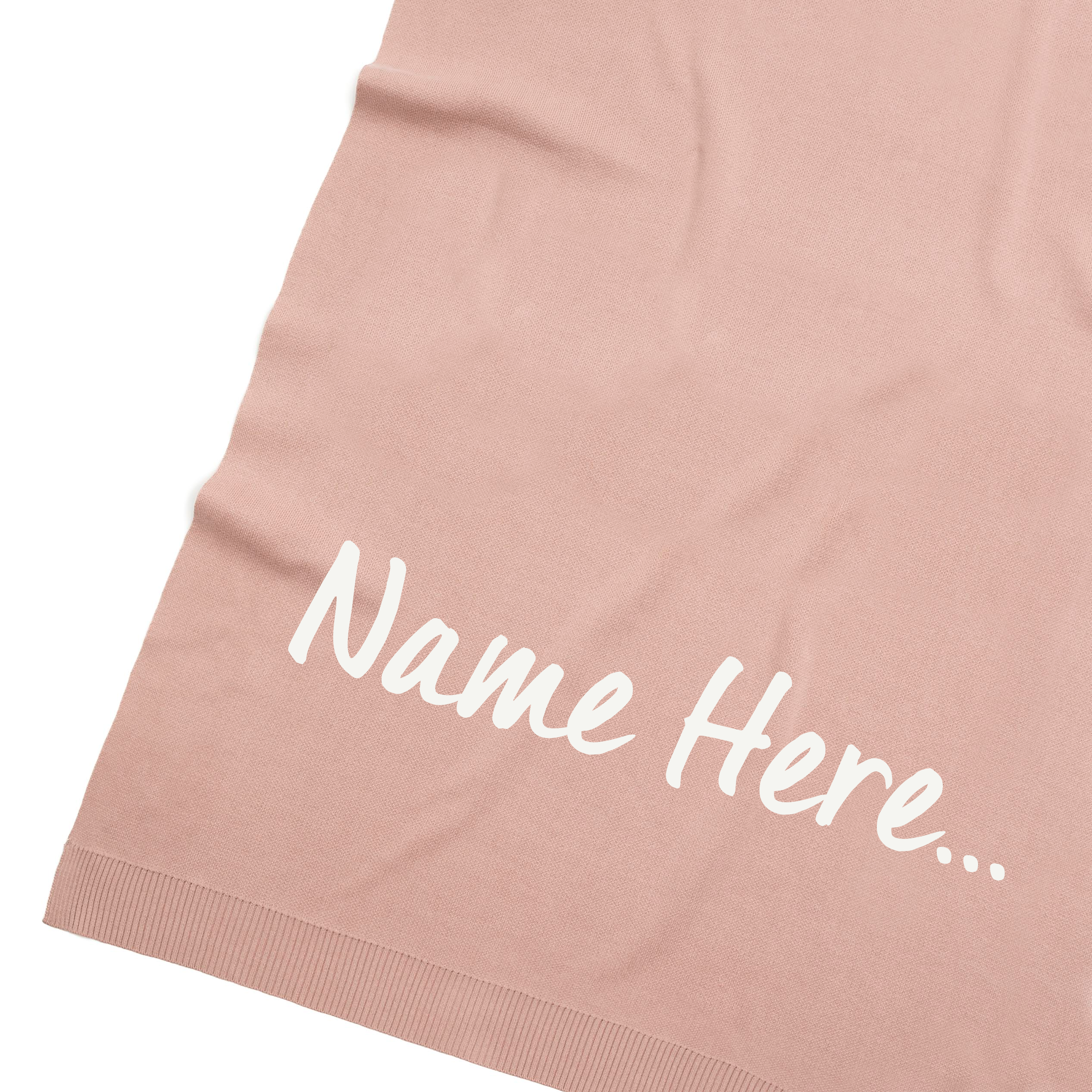 Misty Rose Personalized Organic Cotton Knitted Blanket