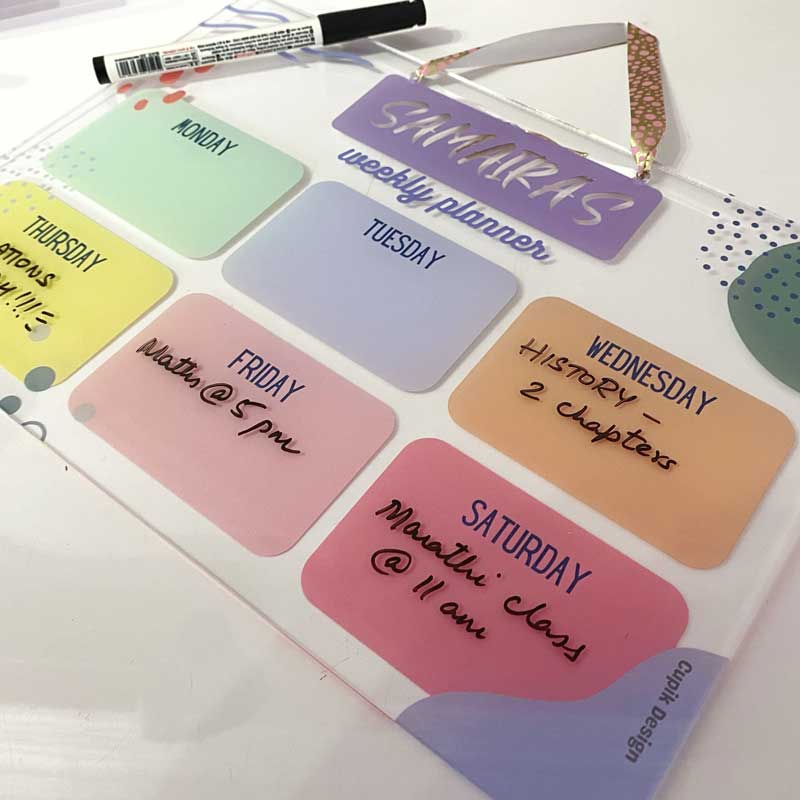 Personalised Modern Art Weekly Planner - Reusable