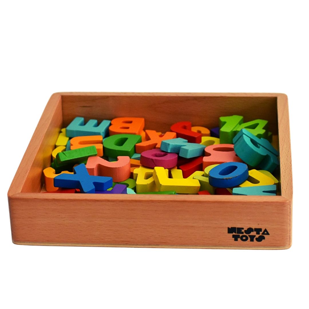 Nesta Toys - Sensory Wooden Toy Set With Montessori Tray (Beech Wood)