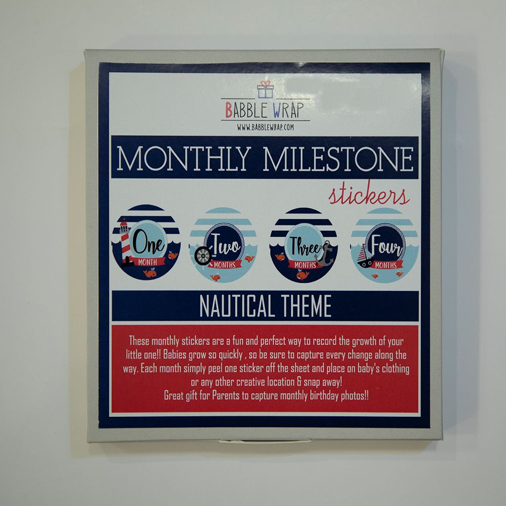 Monthly Milestone Stickers - Nautical Theme