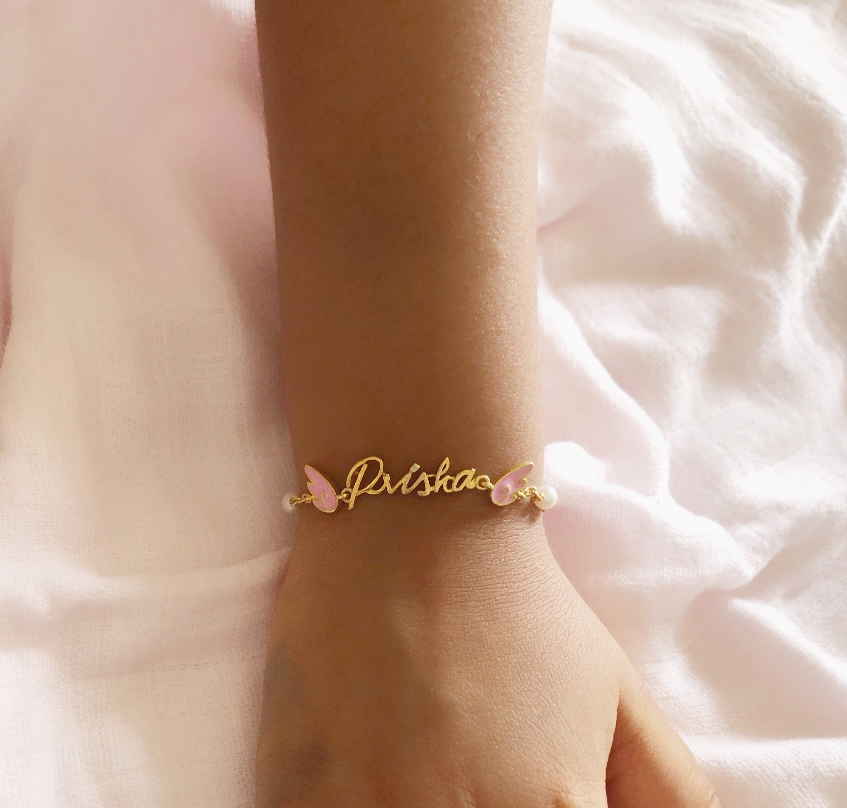 Custom Name Angel Wings Bracelet