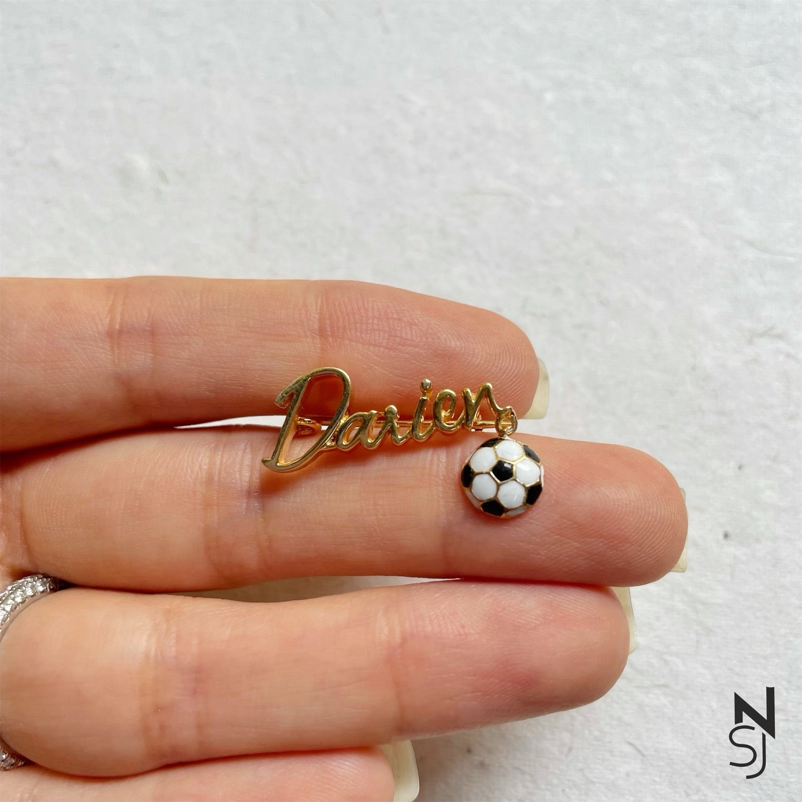 Custom Name Football Collar Pin